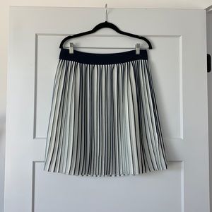 J. Crew Factory Blue White Pleated Skirt